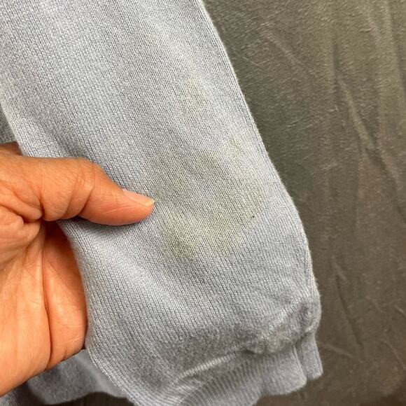 J. Jill Knit Sweater Cardigan Preppy Pullover Blue Women's Medium Soft Teacher - Picture 5 of 8